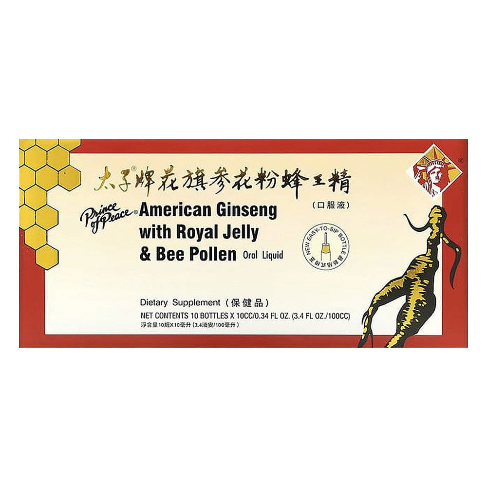 Prince Of Peace American Ginseng Extract With Royal Jelly And Bee Pollen Bottles, 10 Ea
